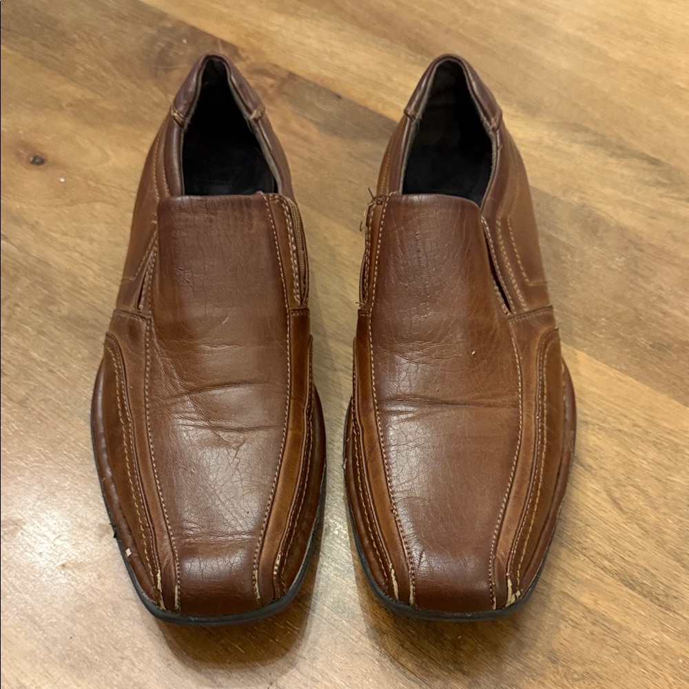 Madden Men's Brown Leather Slip-On Shoes